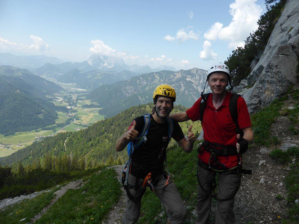 Helmut und ich am Einstieg