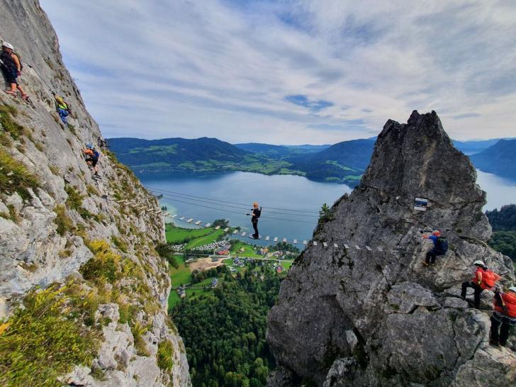 Drachenwand Klettersteig im Salzkammergut in Österreich (Schwierigkeit C)