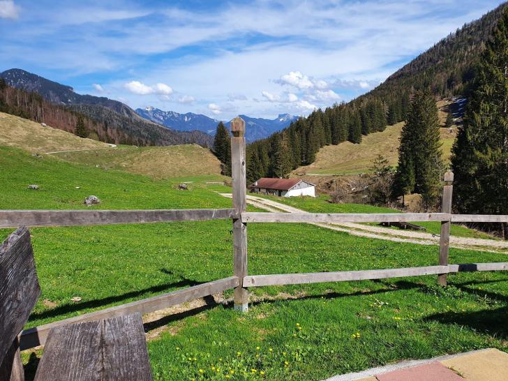 Wanderung zur Vorderen Dalsenalm 920 m in den Chiemgauer Alpen